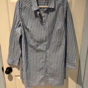 Roaman's Blue Striped Long Sleeve Button Down Shirt or Dress